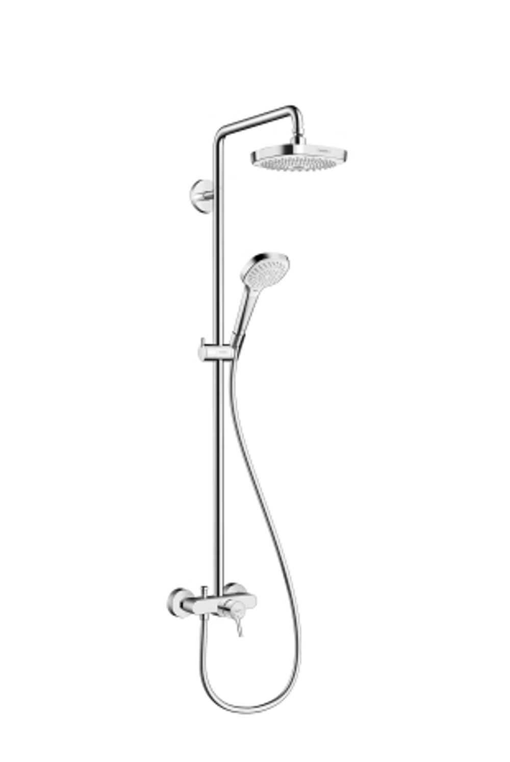 https://raleo.de:443/files/img/11eeea2561f379e092906bba4399b90c/size_l/Hansgrohe-HG-Showerpipe-Croma-Select-E-180-Einhebelmischer-weiss-chrom-27258400 gallery number 1